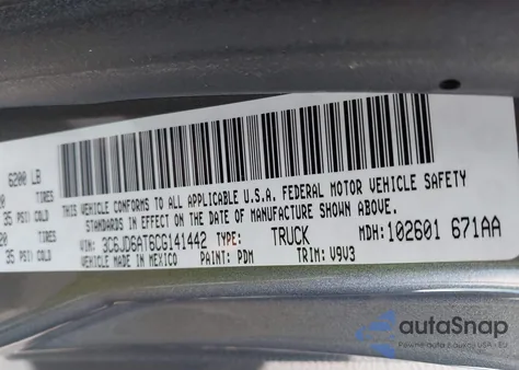 2012 Ram 1500 St из США, поврежденный, VIN 3C6JD6AT6CG141442